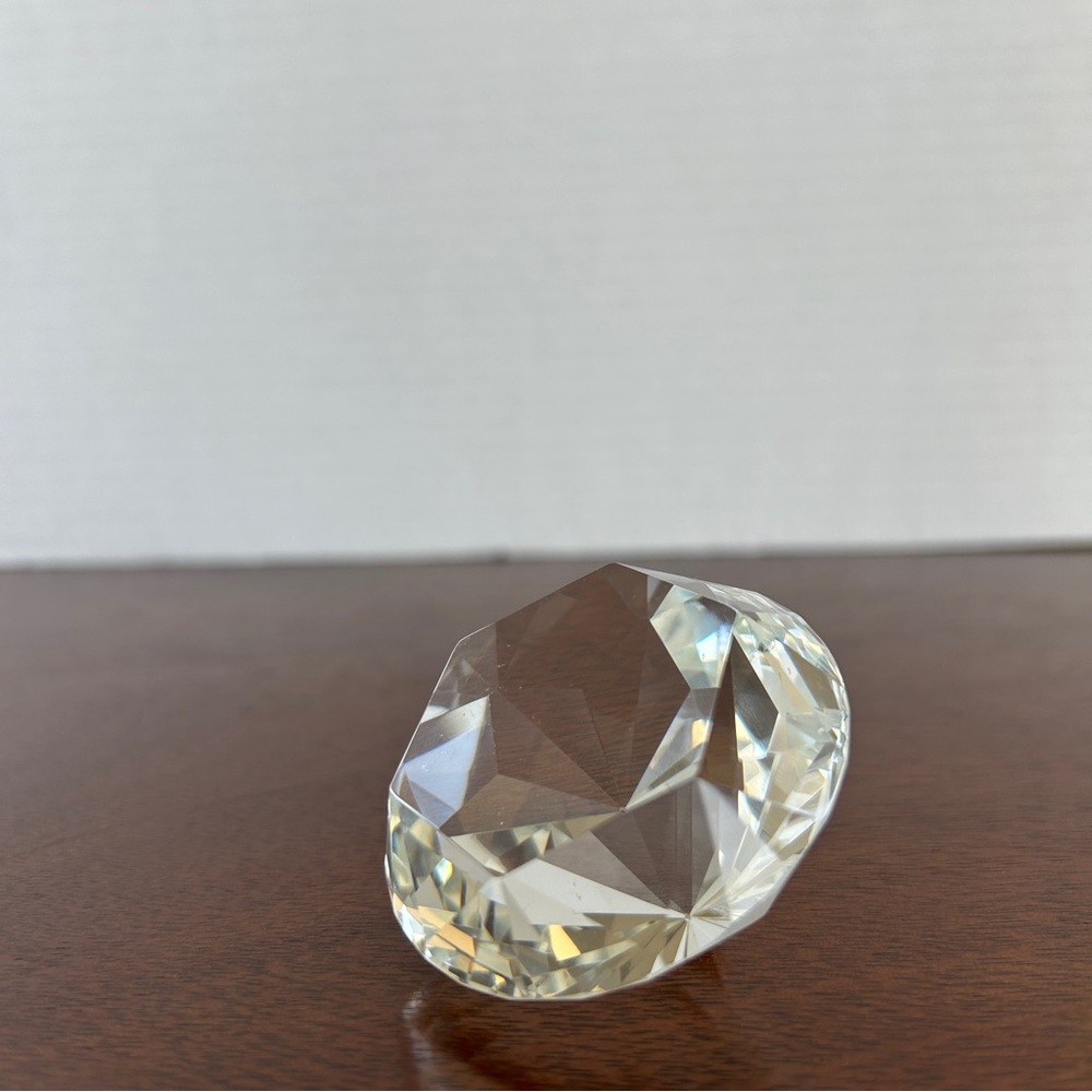 Oleg Cassini Crystal Paper Weight Diamond Shape